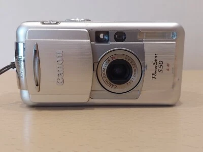 Canon PowerShot S50 5MP Digital Camera 3X Optical Zoom - Silver - Image 1 of 4