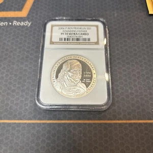 2006 P $1 Ben Franklin Silver Dollar Founding Father Proof NGC PF 70 Ultra Cameo - Picture 1 of 2