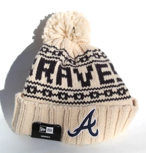 Atlanta Braves Strick Beanie Mütze Baseball Damen blau hellbraun MLB Next Era ANGEBOT NEU - Bild 1 von 10