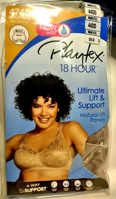 44DD Playtex 18 Hour NIP Comfort Strap Bra Wireless 4745 Warm Steel Gray Grey - Image 1 of 4