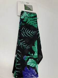 Time And Tru Bandana schwarz lila Blumenmuster 100% Baumwolle NEU - Bild 1 von 4