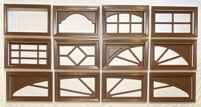 Kit de ventana de puerta de garaje Amarr de nogal marco de panel corto insertar parrilla opciones de vidrio Foto 1 de 4