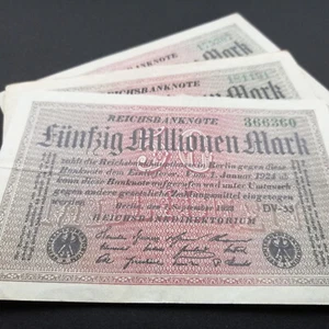 GERMANY LOT 3 x 50 MILLIONEN MARK 1923 P-109f  VF - Picture 1 of 4