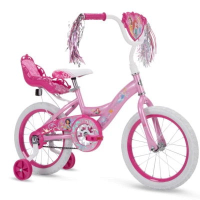 BICICLETA DE ENTRENAMIENTO PARA NIÑAS NIÑOS Princesa Disney 16 pulgadas con ruedas de entrenamiento rosa Foto 1 de 4