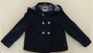 Cappotto trench bimba 4 anni 104 cm impermeabile imbottito cappuccio blu Okaidi - Foto 1 di 8