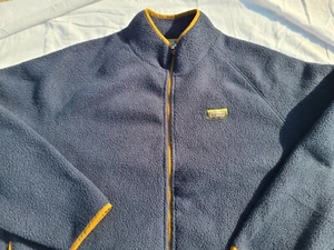 Vintage LL Bean Katahdin Full Zip Navy Blue Midweight Sherpa Fleece Jacket XXL R - Picture 1 of 12