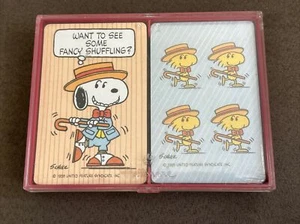 VINTAGE Hallmark 1965 Snoopy and Woodstock Playing Cards Double Deck - Picture 1 of 9