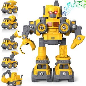 5 in 1 Roboter Bausteine Kinder Spielzeugroboter Kinder mit Lichtern und Tönen