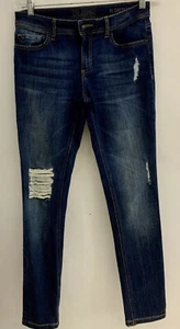 DL1961 FLORENCE BLUE COTTON DENIM MID RISE JEANS TROUSERS SIZE:27 DISTRESSED LEG - Picture 1 of 20