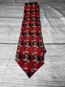 Frank Lloyd Wright Krawatte 100 % Seide rot geometrisch - Bild 1 von 7