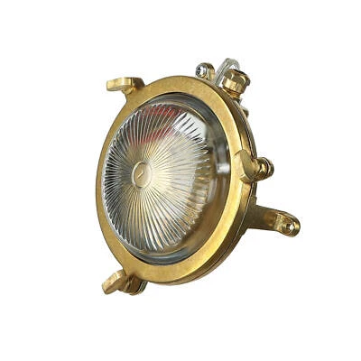 Außenlampe Wand Messing Ø 14 cm G9 IP44 Hof Maritim Wandleuchte außen Haus - Bild 1 von 4