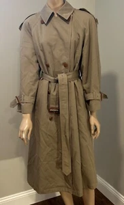 Vintage Misty Harbor Trench Coat Tan With Removable Wool Blend Liner Sz 8 - Picture 1 of 11