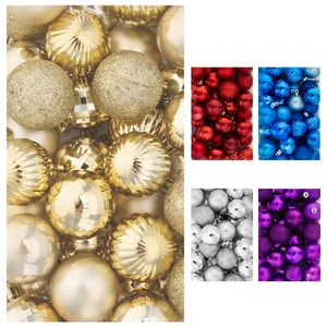 36 piezas Adorno de bola de Navidad de 1,57" 6 surtidos estilos pequeño árbol de Navidad a prueba de roturas - Imagen 1 de 17