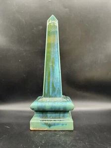 20" Ceramic Obelisk With A blue Green Glaze - Picture 1 of 6