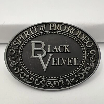 Vtg 1979 Black Velvet Spirit of Pro Rodeo  Belt Buckle Nice Unused Buckle M3124 - Image 1 of 4