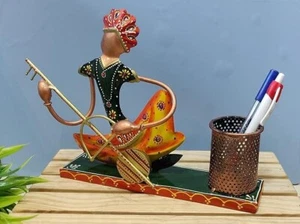 Handcrafted Iron Musician Pen Stand Holder Decorative Showpiece For Home Office - Picture 1 of 9