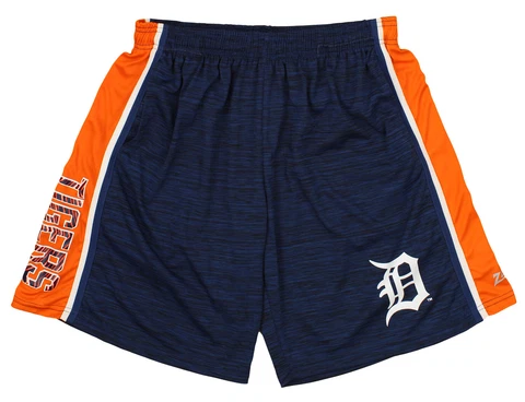 Zubaz MLB Baseball Men's Detroit Tigers Space Dye Solid Stripe Shorts Cover