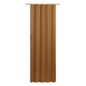 48" x 80" Flexible Oak Vinyl Accordion Folding Door Slide Closet Room w Hardware - Picture 1 of 22