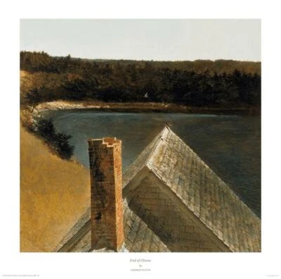 Litografía offset paisaje impresión artística End of Olsons de Andrew Wyeth 24x23,75 Foto 1 de 2