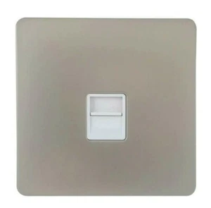 Schneider Secondary BT Telephone Outlet GGBGU7462WPNRP Pearl Nickel Screwless - Picture 1 of 4