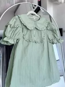 Dulces Blusas Mujeres Volantes Cuello Peter Pan Camisas Manga Corta - Imagen 1 de 18