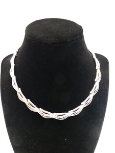 Gargantilla Monet tono plata 15-17 pulgadas 'patrón de hojas' - Imagen 1 de 6