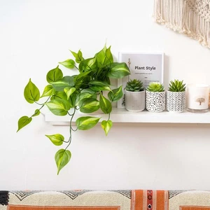 Dark Green Fake pothos | Fake Plant for Shelf Decor | Artificial Trailing Ivy... - Picture 1 of 6