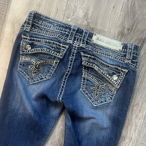 Rock Revival Womens Ankle Johanna Skinny Jeans 28x32 Rhinestone Western Cowboy - Picture 1 of 11