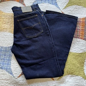 Vintage JORDACHE Jeans Womens 15/16 Dark Blue Denim 100% Cotton Flare Leg 1782 - Picture 1 of 15