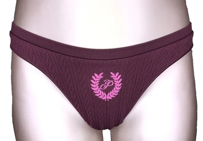 Victoria's Secret PINK NWT Small Burgundy Seamless High Leg Thong Panty Logo - Image 1 of 4