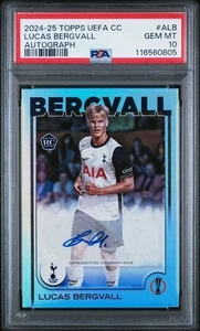 2024-25 Topps UEFA UCC - Autographs Lucas Bergvall Auto RC Tottenham PSA 10 - Picture 1 of 2