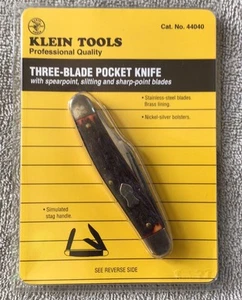 Coltello Stockman Klein Tools Chicago acciaio inox 3 lame 44040 vintage 1990 NOS - Foto 1 di 10