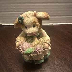 Mary Moo Moos March Corn Beef Cabbage Cow Calf Figurine 3” Retired Country Farm - Picture 1 of 9