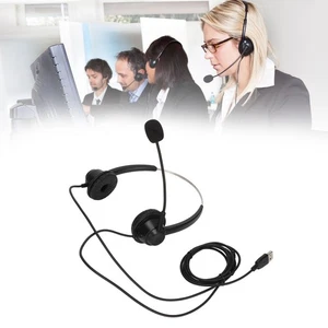 H360DUSB Double Sided Headset Black Volume Adjustment USB Business Headset W NEW - Afbeelding 1 van 12