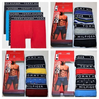 4 TOMMY HILFIGER Boxer Briefs COTTON STRETCH PACK Underwear $49.50 SALE !!!! - Image 1 of 4