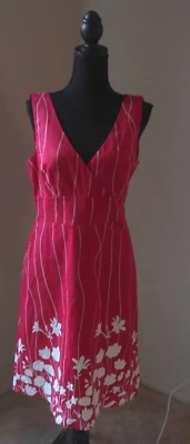 VESTIDO SEM MANGAS SENSE MISSYS TAMANHO 10 ALGODÃO ELASTANO VERMELHO E BRANCO - Imagem 1 de 4