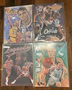 1990’s Legends Sports Memorabilia Magazines W/Cards Lot Of 7 Basketball Covers - Picture 1 of 17