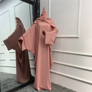Ramadan Women Prayer Maxi Dress Muslim Islamic Khimar Kaftan Dress Niqab Arab - Picture 1 of 59