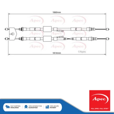 Fits Ford Focus 2004-2012 Focus C-Max 2003-2007 Hand Brake Cable Rear Apec 0 - Image 1 of 2