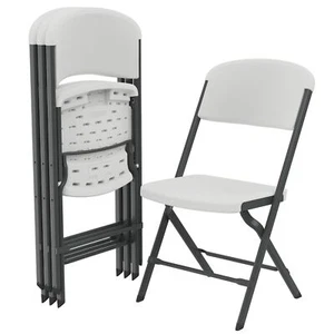 Lifetime Folding Chairs, Heavy Duty Foldable Chair Contoured for Comfort, 4-Pack - Picture 1 of 9