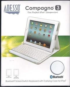 Adesso Compagno 3 Bluetooth Scissor-Switch Keyboard with Carrying Case for iPad - Picture 1 of 4