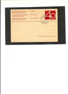 SWITZERLAND POSTAL CARD "FDC - 11-1-1978, Bern" UNUSED  40 value - Picture 1 of 2