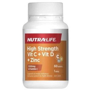 Nutra-Life High Strength Vitamin C 1200 + D + Zinc 60 Tablets - Picture 1 of 1