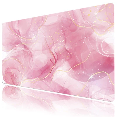 Pink and Gold Mouse Pad Abstract Marble Mouse Pad for Keyboard and Desk Mat - Image 1 of 4
