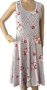 LuLaRoe Nicki Dress Medium Periwinkle Diamond Floral Pattern Sleeveless Pockets - Bild 1 von 13