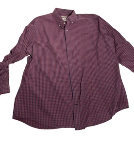 Gap Mens XL Red Blue Plaid Long sleeve button down shirt standard fit - Picture 1 of 14