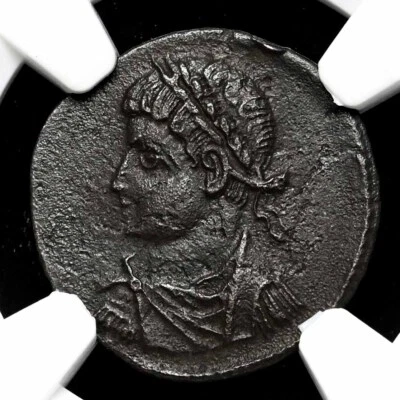 ROMAN EMPIRE. Constantine II, AD 337-340. Æ Nummus, Rare type, NGC Ch AU - Image 1 of 4