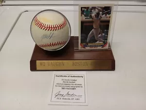 mo vaughn autographed baseball with c o.a and holder - Picture 1 of 2