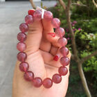 Natural Beautiful Strawberry Quartz Crystal Gems Round Beads Bracelet 11.2mm AAA