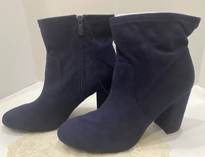 Nuevo con etiquetas Zapato Torrid Azul Marino Calcetín Elástico Tacón Bloque Talla 9 Ancho 9w - Imagen 1 de 7